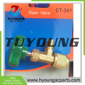 CT-341 R134a Self Sealing Can Tap Opener for R134a Refrigerant with Tank Adapter for 1/4