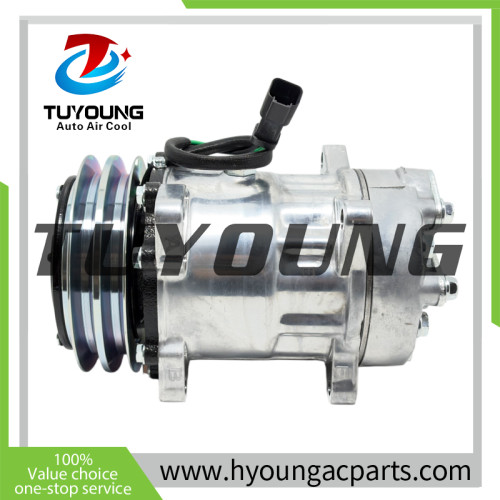 SD7H15 2pk 24V 132mm car a/c compressor Silver Wheels fit Volvo Excavators EC140 EC160D EC200D 15082742 VOE15082742 VOE11412632 14518640 15082742 11412632