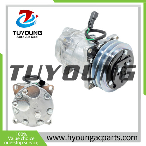 SD7H15 2pk 24V 132mm car a/c compressor Silver Wheels fit Volvo Excavators EC140 EC160D EC200D 15082742 VOE15082742 VOE11412632 14518640 15082742 11412632