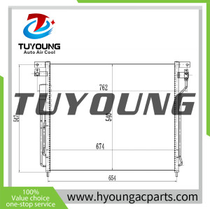 TUYOUNG China auto air conditioning Condenser NISSAN NAVARA D40 92100EB70A 92100-EB70A 92100 EB70A HY-CN318