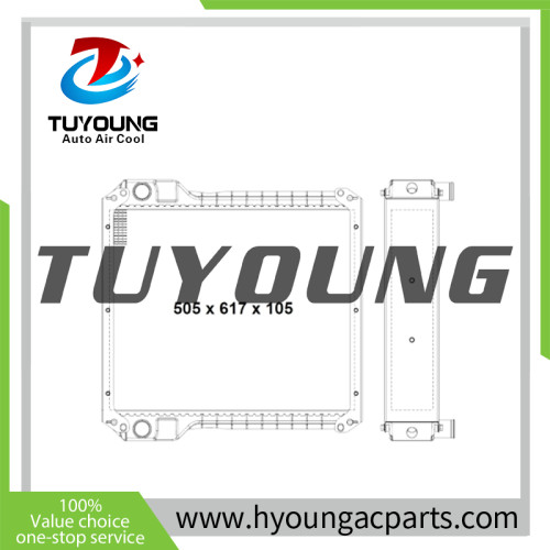 heavy-duty engine water radiator fit JCB Backhoe Loader 214E, 506C, 520, 526, 526S, 528-70, 528S, 530, TM270, 3CX, 4CX 30/915200 30-915200 30915200 size: 505*617*105 mm
