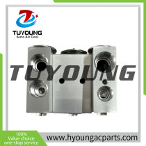 TBG 2D automotive A/C block expansion valve used in trucks, motorhomes, and heavy equipment climate control systems 320500S RV219535 RV218310 RV011154