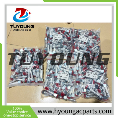 China supplier auto ac pipe fittings,  180° with charging valve fitting in #6, #8, #10, #12