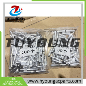 China supplier auto ac pipe fittings, 180° no load fitting in #6,#8, #10, #12, aluminum