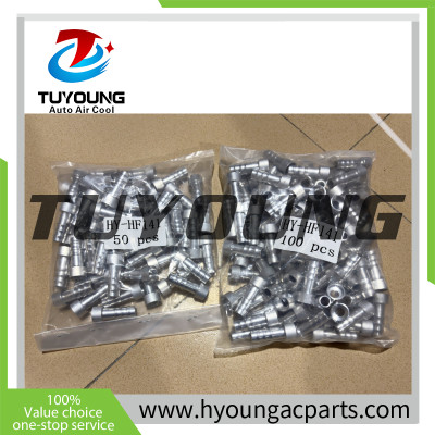 China supplier auto ac pipe fittings; 180° fitting in #6,  #8, #10, #12.