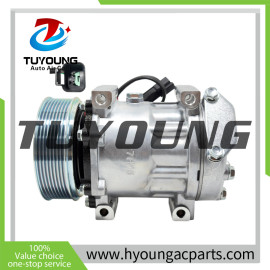 new auto ac compressors JCB 12 volt 8pk China produce Sanden 7h15 320/08562 320/08563 7232/42840 714/40404