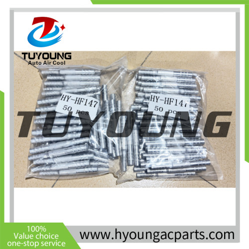 China supplier auto a/c pipe fittings; 180° fitting in 3/8”, 1/2”; 5/8”, 1/2”; 3/4”, 5/8”.