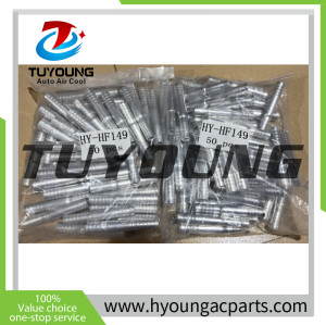 China supplier auto a/c pipe fittings; 180° fitting in 3/8”, 1/2”; 5/8”, 1/2”; 3/4”, 5/8”.