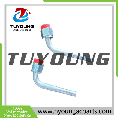 China supplier hight quality auto a/c pipe fittings; 90° fitting in #6,  #8, #10, #12.