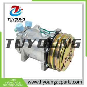 Heli forklifts R134A refrigerant and adapter fittings on it Sanden 5H14 508 Auto AC Compressor Heavy Truck 2pk 24v 152mm; port 17.98mm; 15.28mm