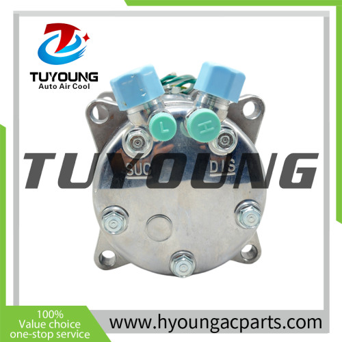 Heli forklifts R134A refrigerant  and adapter fittings on it Sanden 5H14 508 Auto AC Compressor Heavy Truck 2pk 24v 152mm; port 17.98mm; 15.28mm