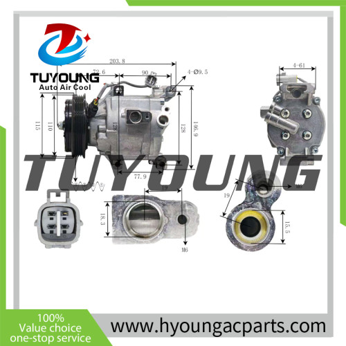 auto AC compressor SCSA06 Toyota Echo 1.5L 883205201084 884101A210 8841052050 77370 8831052351 8832052010 CO 11063AC 88310-52351 8831052351 88320-52010