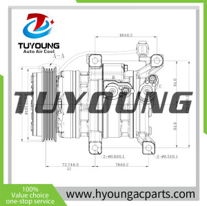 auto ac compressor Toyota corolla and yaris 2003 4pk 12v piston type CO 11063AC 8831052351 8832052010 8832052040 8832052120 884101A210 8841052050
