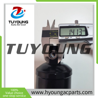 universal vehicle Auto a/c receiver drier size 200 (length) *60 ( diameter) mm, this external thread diameter 14.13mm, China brand new, super quality