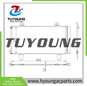 A/C Condenser fit Honda Crider 1.5L Hybrid 2020–, Honda Envix Hybrid 2020– 80100-TJH-H01 80100-TJH-H02 80100TJHH01 size: 691*337*12 mm