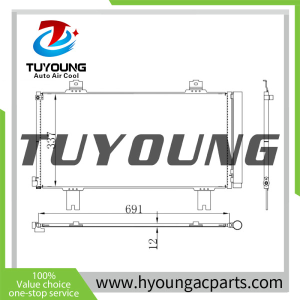 A/C Condenser fit Honda Crider 1.5L Hybrid 2020–, Honda Envix Hybrid 2020– 80100-TJH-H01 80100-TJH-H02 80100TJHH01 size: 691*337*12 mm