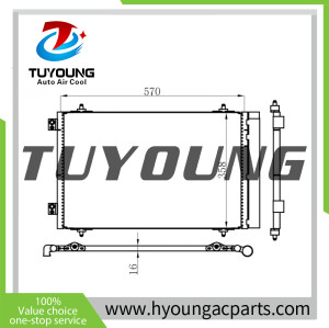air conditioning condenser fit Peugeot 807 2002- 1400836980 1440143080 1499040080 940111 Size: 570*358*16 mm