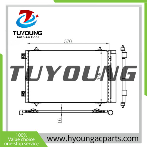 air conditioning condenser fit Peugeot 807 2002- 1400836980 1440143080 1499040080 940111 Size: 570*358*16 mm