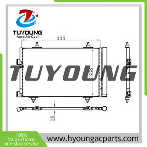 automotive air conditioning condenser fit Peugeot 508 2010-, Citroën C5 2008- 9684993080 9686085780 6455JA 6455JC 940189 size: 555*338*16 mm