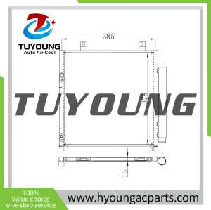 automotive air conditioning condenser fit MITSUBISHI MIRAGE 2014-2015 1.2 HB 7812A229 Size: 385*378*16 mm