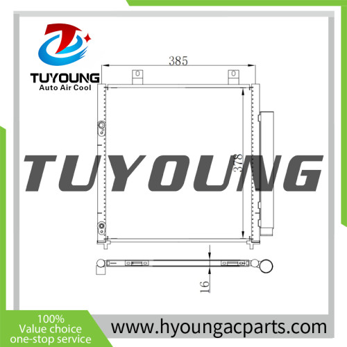 automotive air conditioning condenser fit MITSUBISHI MIRAGE 2014-2015 1.2 HB 7812A229 Size: 385*378*16 mm