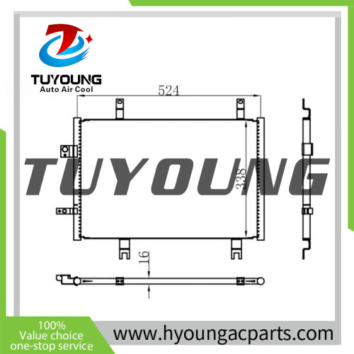 Air Conditioning Condenser fit Mazda 2 1.5L 2014- Diesel/ CX-3 1.5L 2015- Diesel D11R61480 D11R61480A DA6G61480 DB9N61480 DB9N61480A Size: 524*338*16 mm