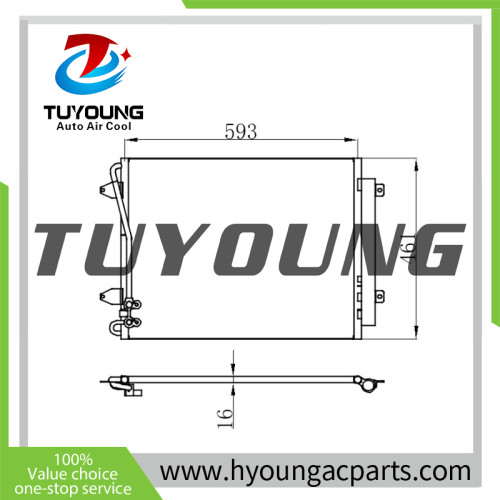 Air Conditioning Condenser fit Volkswagen CC 2009-2017 VW PASSAT Magotan 3C0820411B 3C0820411C 3C0820411D size: 593*461*16 mm