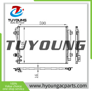 air conditioning condenser fit VOLKSWAGEN PASSAT 1.8 2007-2010 3C0820411B 94832 size: 590*448*16 mm