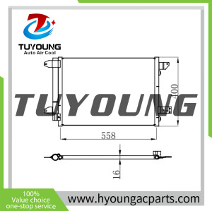 air conditioning condenser fit Volkswagen LAVIDA 1.6L 2008-2012, VW LAVIDA 1.4 TSI 2010-2012, 180820411 size: 558*400*16 mm