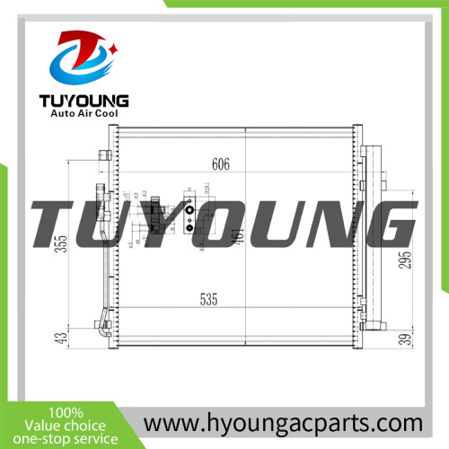 AC Condenser for KIA CARNIVAL 2015-; KIA SEDONA DSL R-ENG 2014- 97606-A9100 97606A9100 97606-A9001 size: 535*461*16 mm