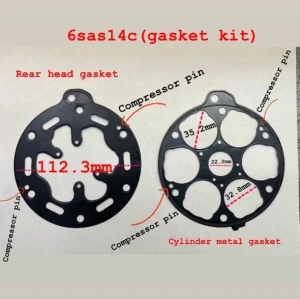 TuYoung China 6sas14c auto ac compressors rear head Gaskets brand new, cylinder metal gasket