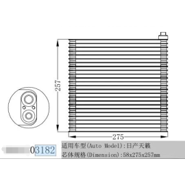 RHD Auto ac evaporators core Nissan Teana J31 2003 - 2008 27281AL500 27281AL500 27-34011 275x257x58mm