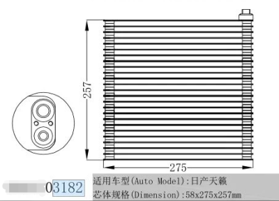 RHD Auto ac evaporators core Nissan Teana J31 2003 - 2008 27281AL500 27281AL500 27-34011 275x257x58mm