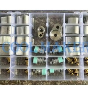 Automotive air conditioning AC hose leak test connector