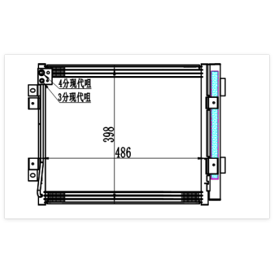 TUYoung ac Condenser Hyundai Truck HD65 OEM# 99231-5K700 99231 5K700 992315K700 size 486*398*16mm