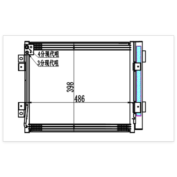 TUYoung ac Condenser Hyundai Truck HD65 OEM# 99231-5K700 99231 5K700 992315K700 size 486*398*16mm
