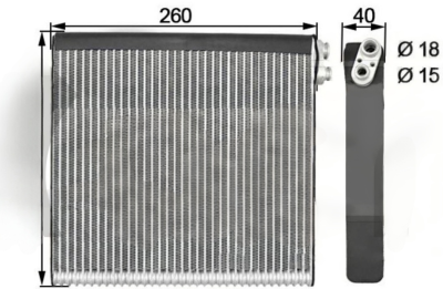 LHD 8850102180 8850147040 8850147041 Toyota Prius Corolla AC Evaporators 260*255*40mm EV 939807PFXC EV1782FP 88501-07040  88501-47030  88501-05080
