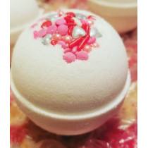 Natural ingredients flowers and salt hand made cute bath bomb.