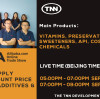 TNN 的化学品和食品添加剂在阿里巴巴的直播秀！在 SEP 03 和 SEP 10！