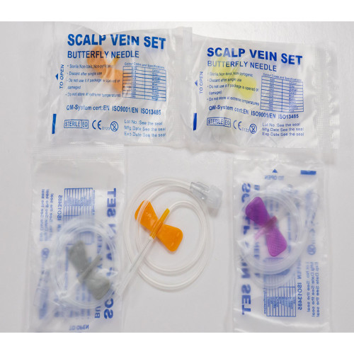 medical all size disposable scalp vein set 25G 21G 23G butterfly needle