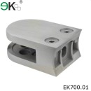stainless steel curved back D glass railing clamp