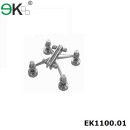 four way spider fitting with fin and routels