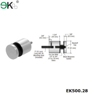 heavy-duty point supported standoffs for laminated tempered glass