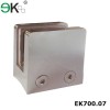 square stainless steel glass clip for round post