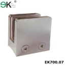 square stainless steel glass clip for round post
