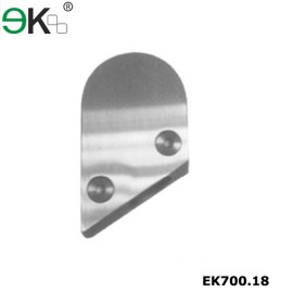 Stainless steel glass panel clamp fixings with bevel edge