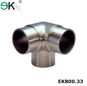 Stainless steel glass railing tubing 3 way connector