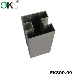 Stainless steel handrail square 180 degree double slots pipe
