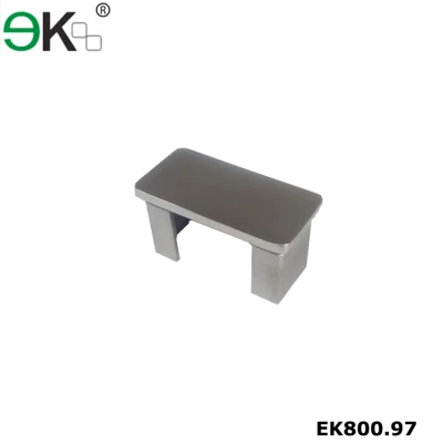 Stainless steel stair handrail rectangular slotted tube end cap