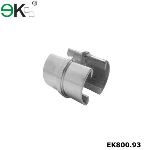 Stainless steel glass channel 2 way slot tube connector